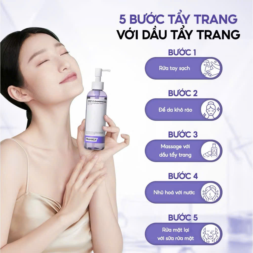 Các bước tẩy trang với dầu tẩy trang BHA/LHA